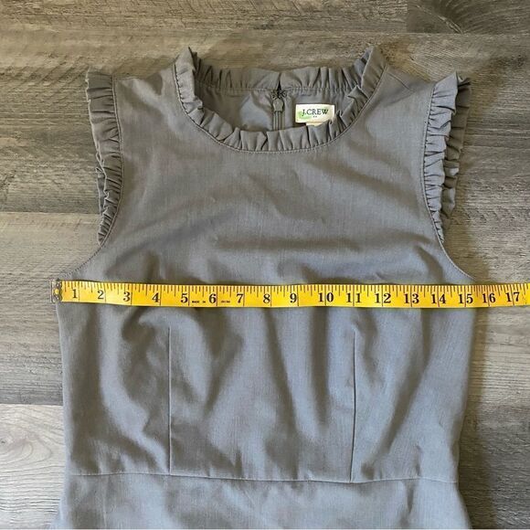 J. Crew Ruffle Dress Grey Preppy Minimalist 4 Feminine - Picture 8 of 12